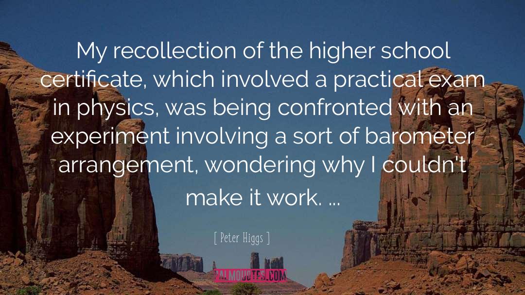 Peter Higgs Quotes: My recollection of the higher