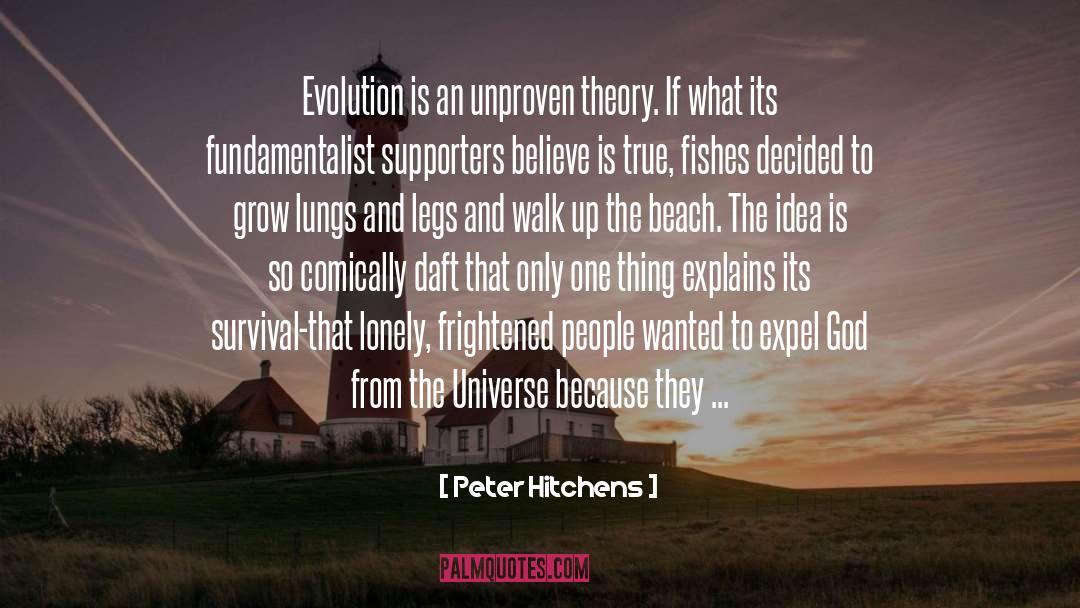 Peter Hitchens Quotes: Evolution is an unproven theory.