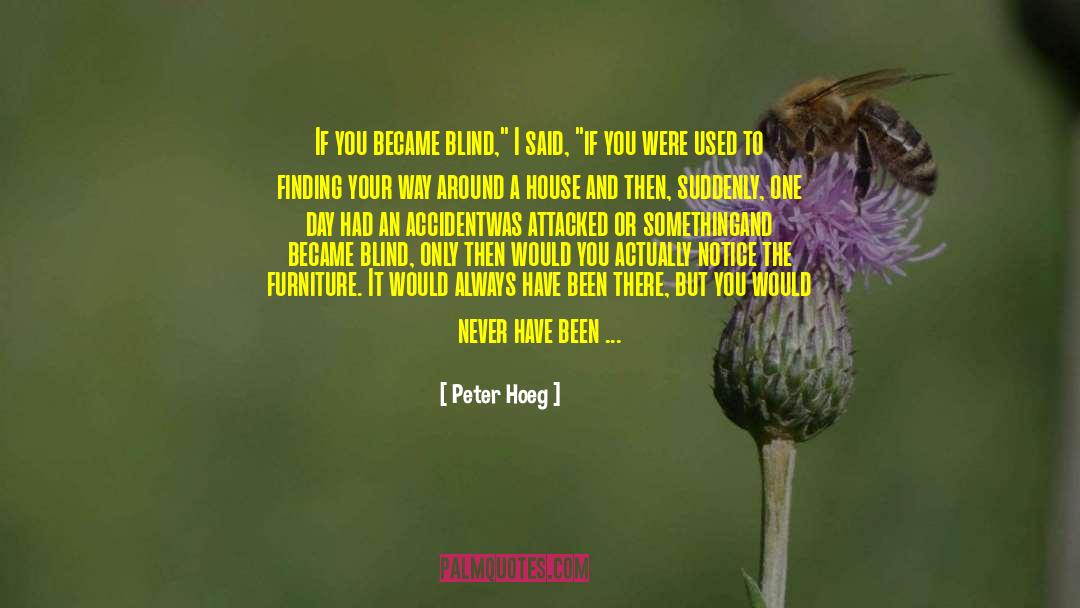 Peter Hoeg Quotes: If you became blind,
