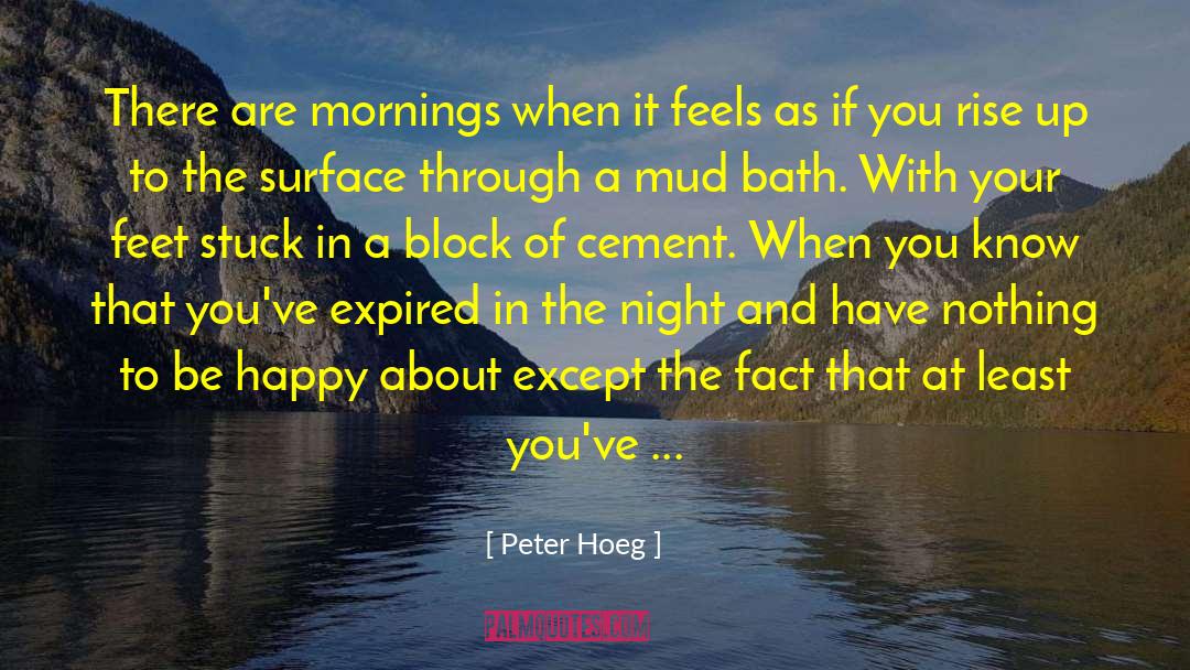 Peter Hoeg Quotes: There are mornings when it