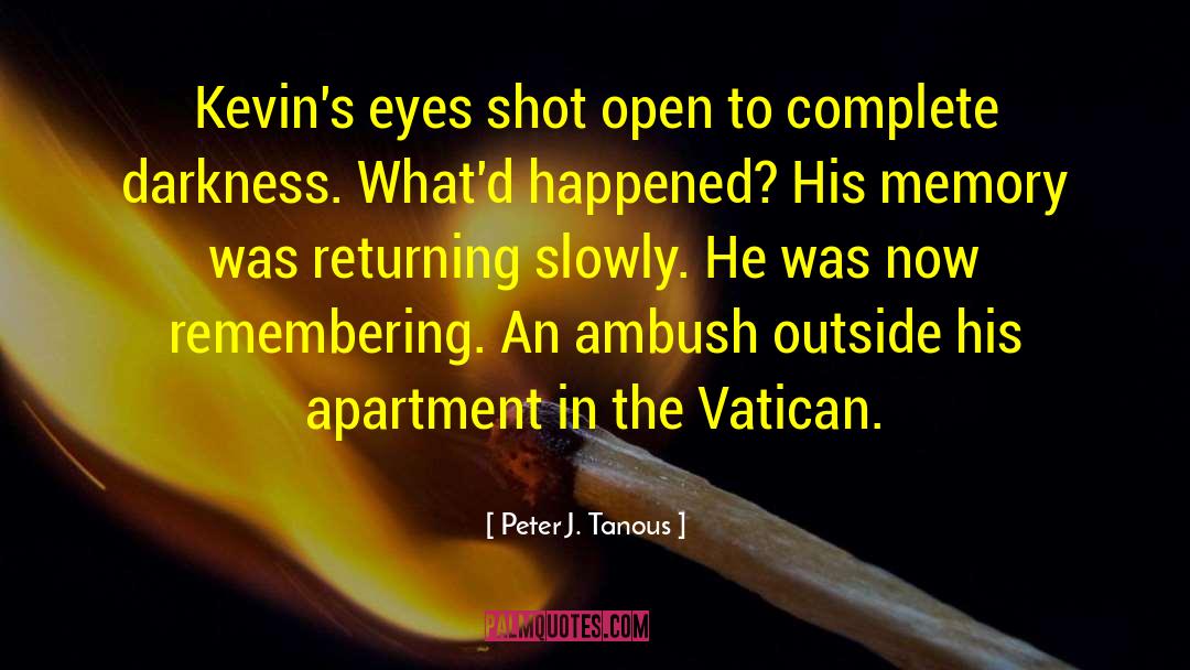 Peter J. Tanous Quotes: Kevin's eyes shot open to