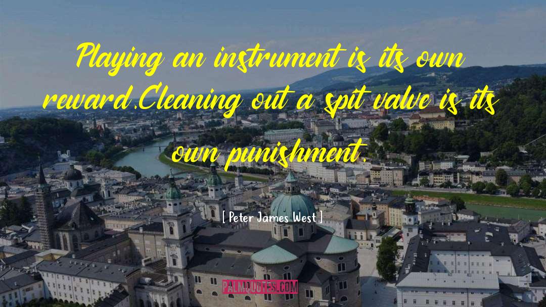 Peter James West Quotes: Playing an instrument is its