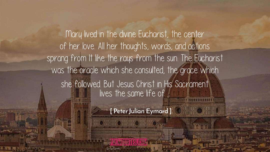 Peter Julian Eymard Quotes: Mary lived in the divine