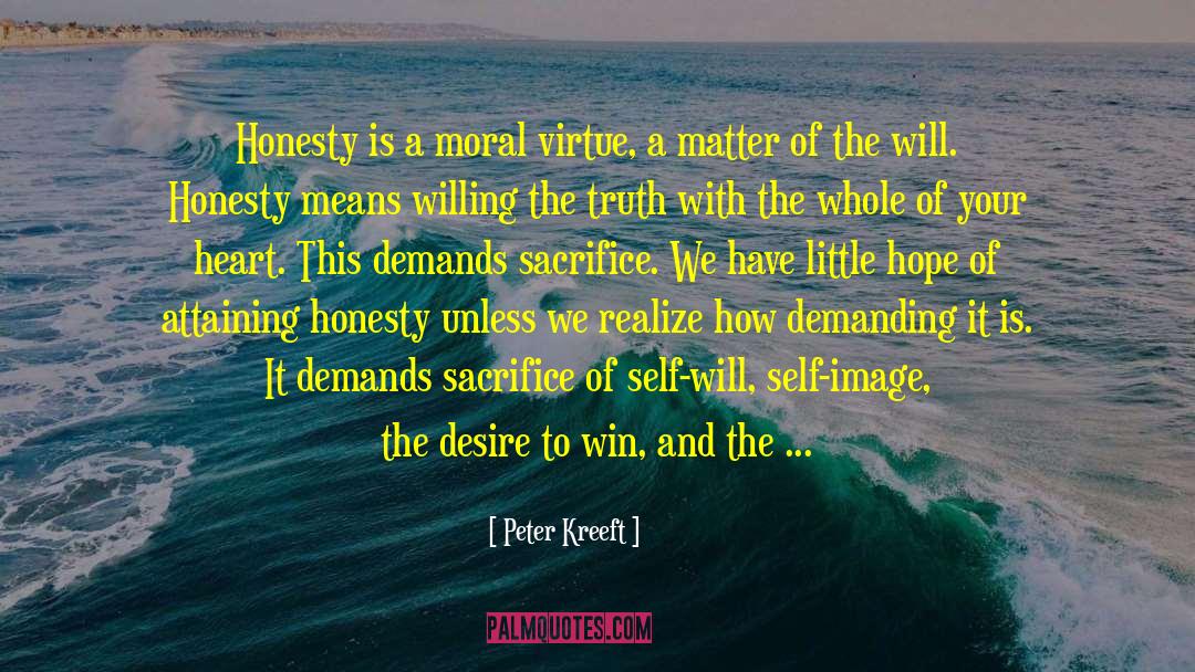 Peter Kreeft Quotes: Honesty is a moral virtue,