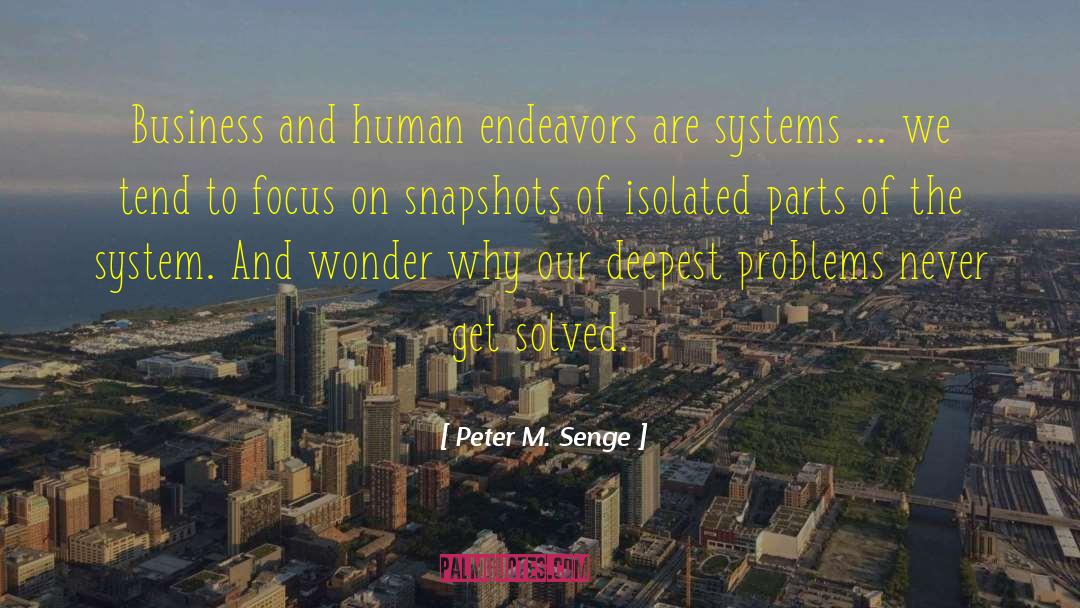 Peter M. Senge Quotes: Business and human endeavors are