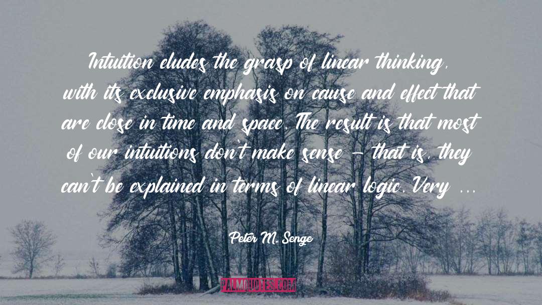 Peter M. Senge Quotes: Intuition eludes the grasp of