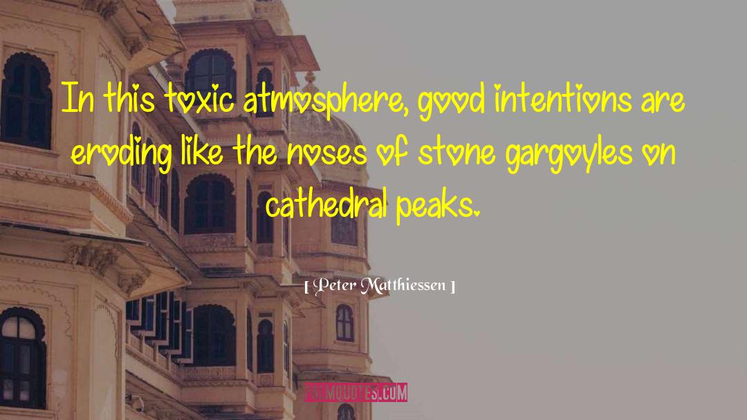 Peter Matthiessen Quotes: In this toxic atmosphere, good