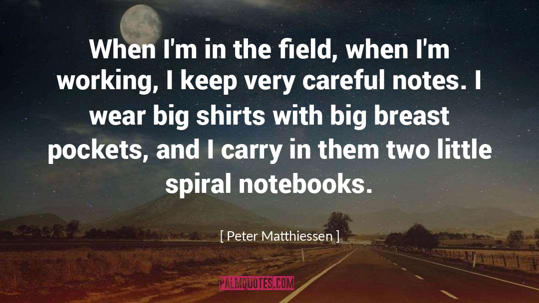 Peter Matthiessen Quotes: When I'm in the field,