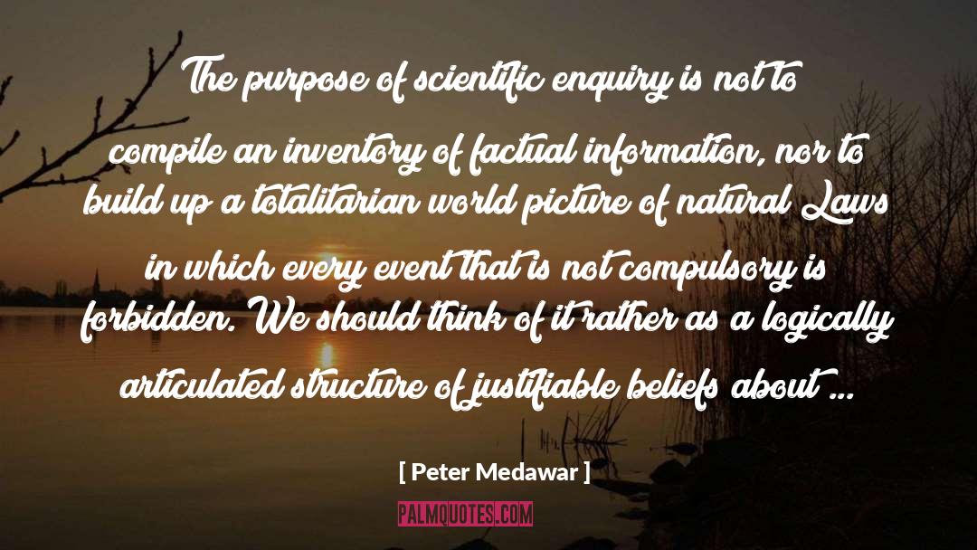 Peter Medawar Quotes: The purpose of scientific enquiry