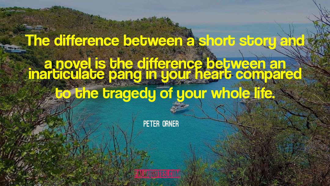 Peter Orner Quotes: The difference between a short