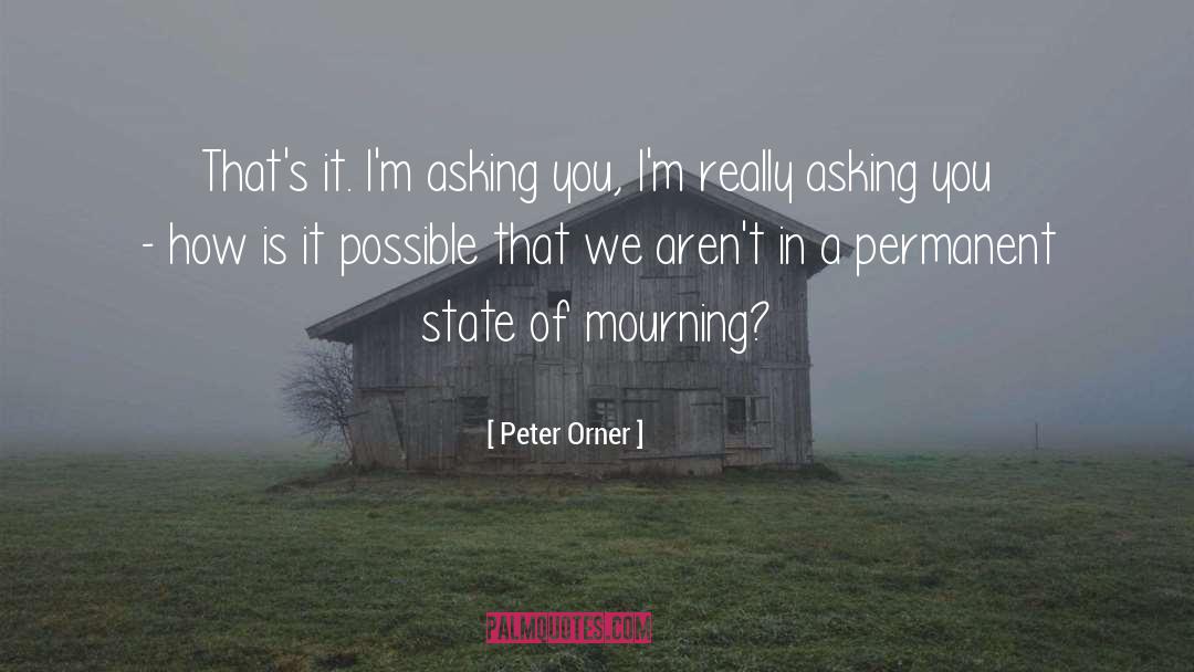 Peter Orner Quotes: That's it. I'm asking you,