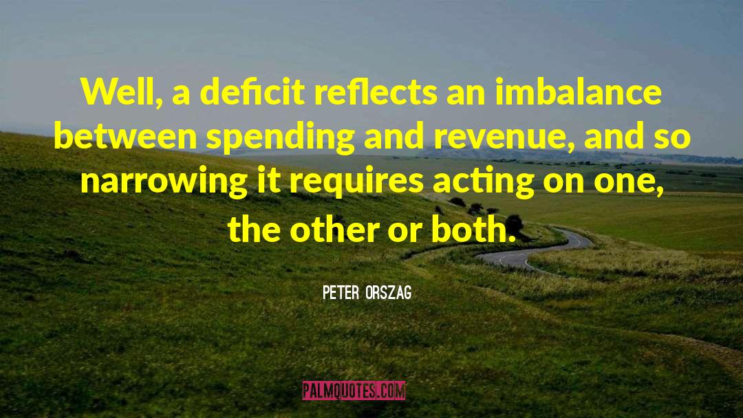 Peter Orszag Quotes: Well, a deficit reflects an