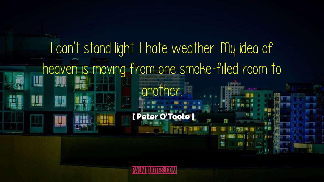 Peter O'Toole Quotes: I can't stand light. I