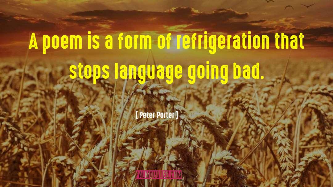 Peter Porter Quotes: A poem is a form