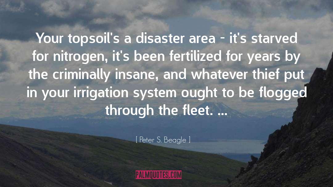 Peter S. Beagle Quotes: Your topsoil's a disaster area