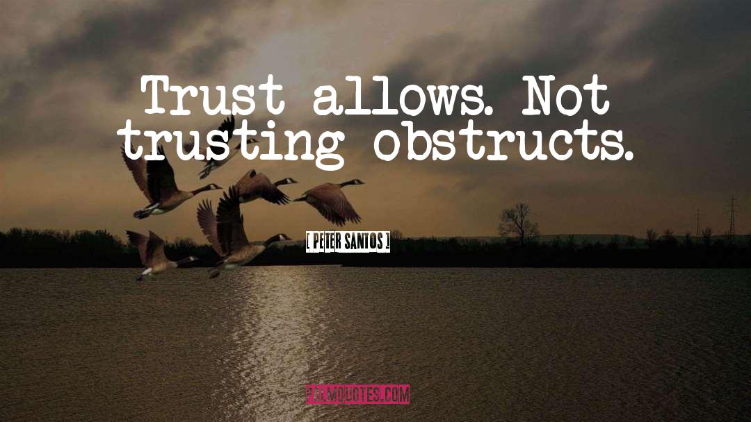 Peter Santos Quotes: Trust allows. Not trusting obstructs.
