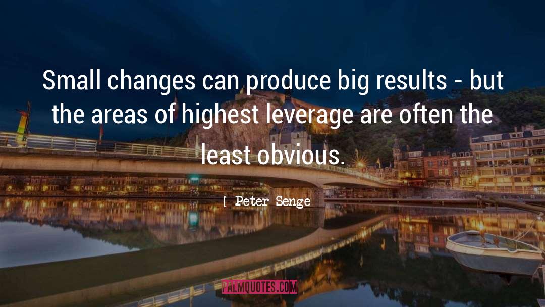 Peter Senge Quotes: Small changes can produce big