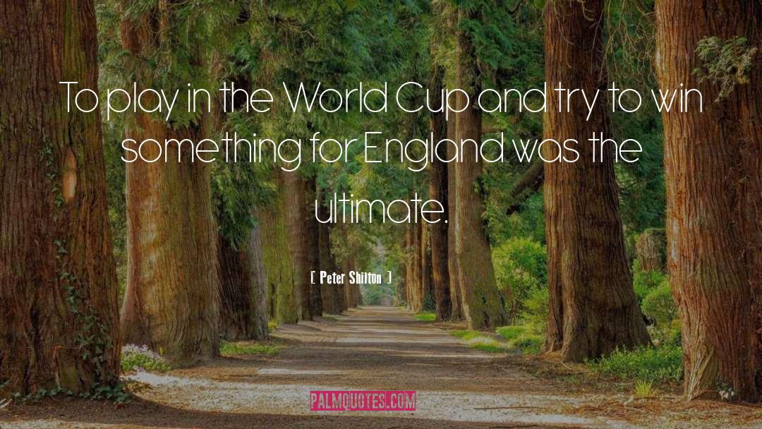 Peter Shilton Quotes: To play in the World
