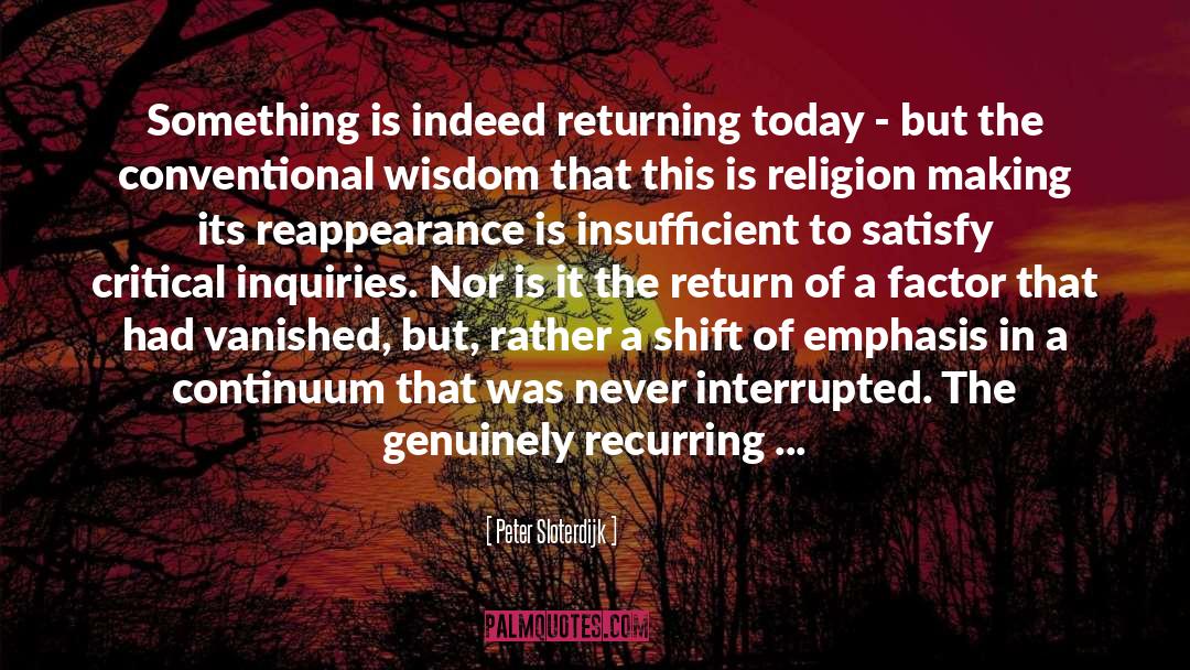 Peter Sloterdijk Quotes: Something is indeed returning today