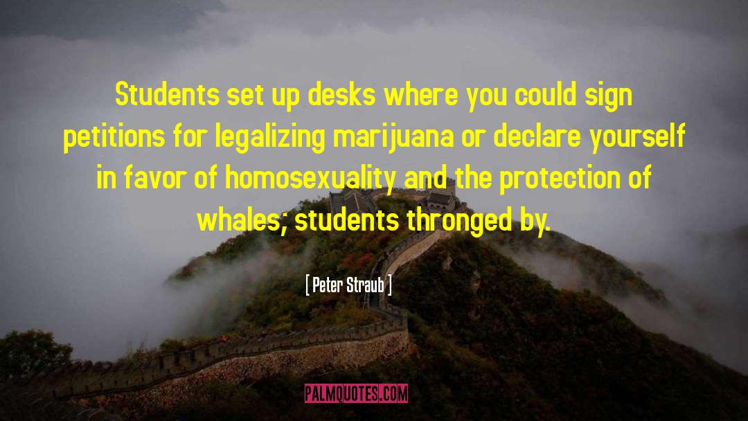 Peter Straub Quotes: Students set up desks where