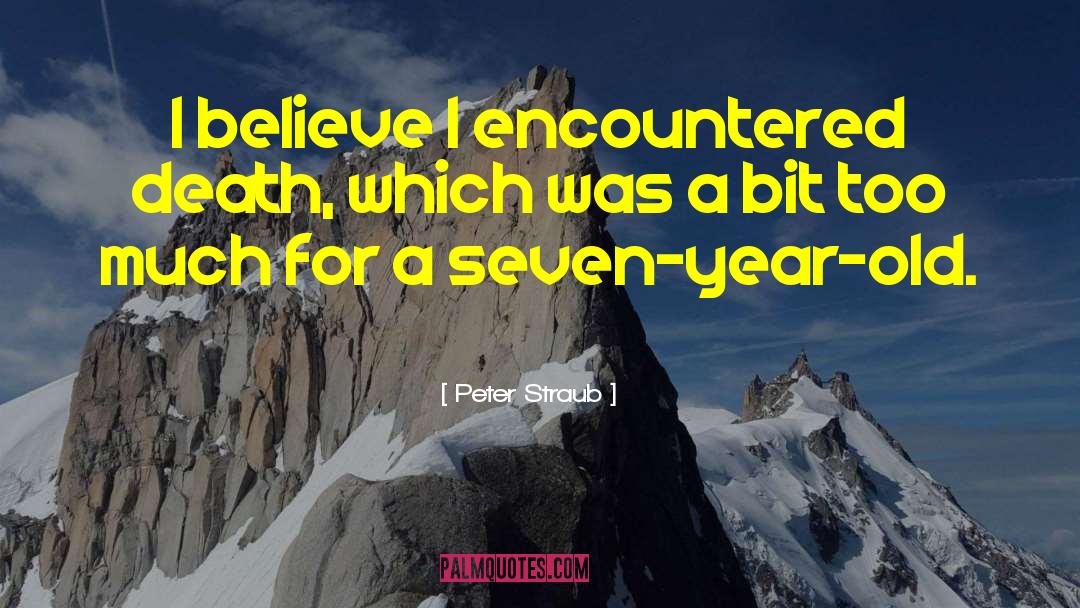 Peter Straub Quotes: I believe I encountered death,