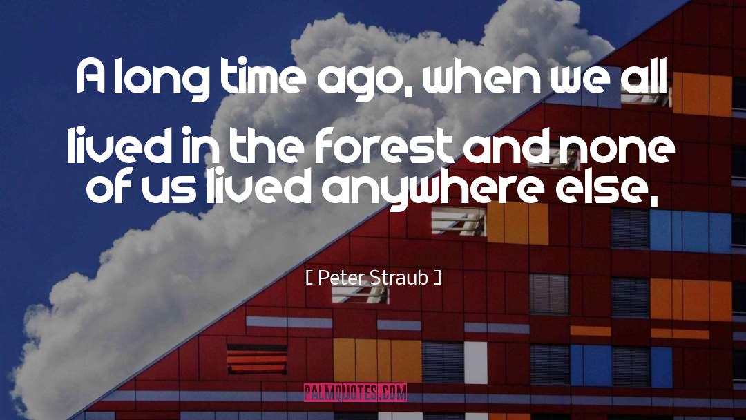 Peter Straub Quotes: A long time ago, when