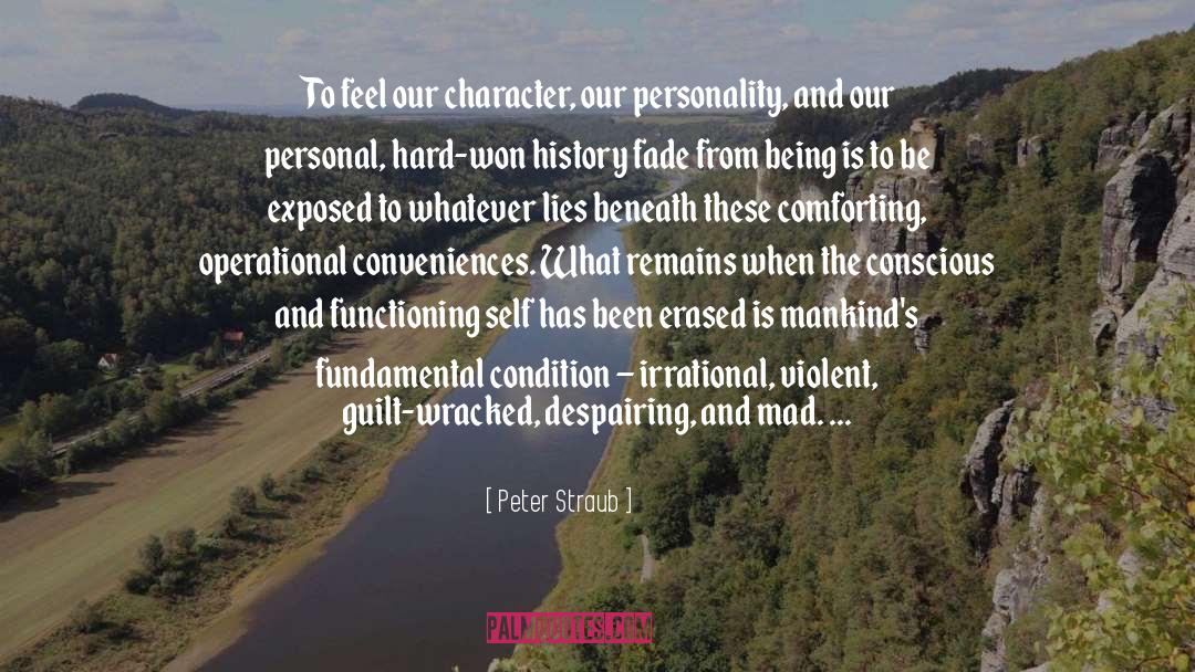 Peter Straub Quotes: To feel our character, our