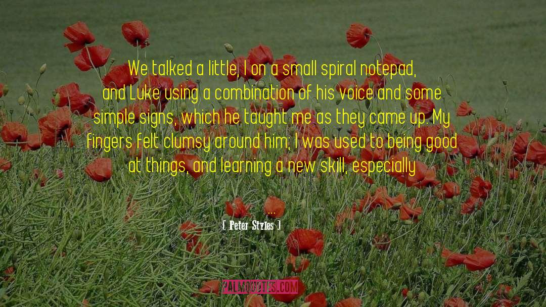 Peter Styles Quotes: We talked a little, I