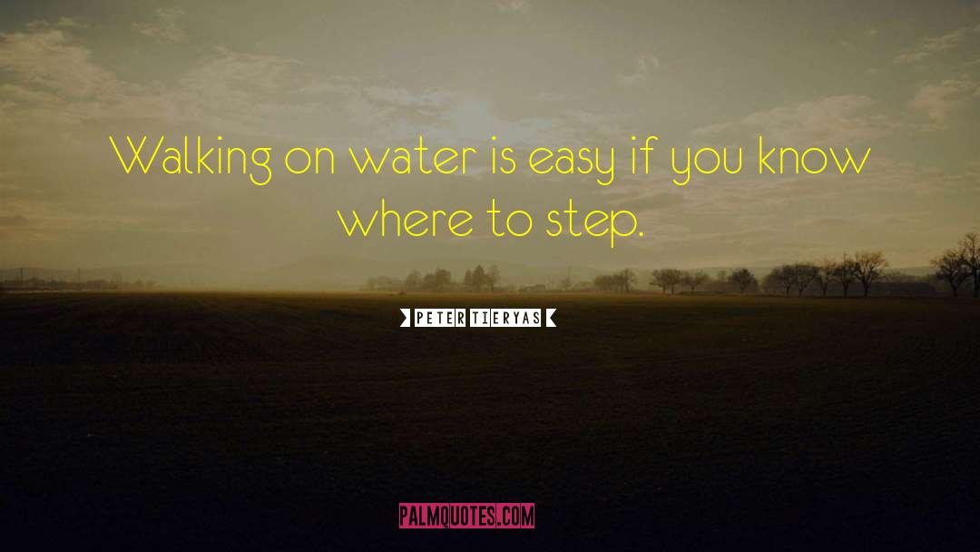 Peter Tieryas Quotes: Walking on water is easy