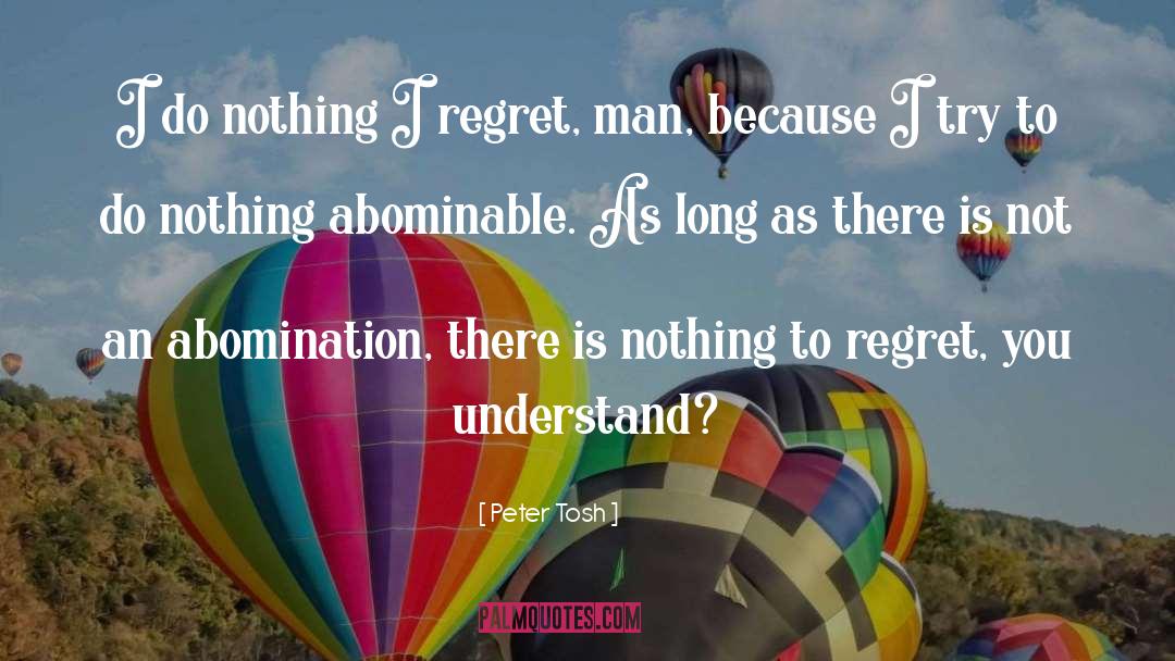 Peter Tosh Quotes: I do nothing I regret,