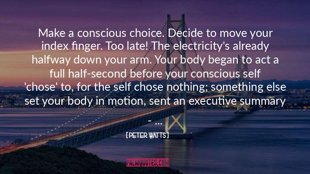 Peter Watts Quotes: Make a conscious choice. Decide