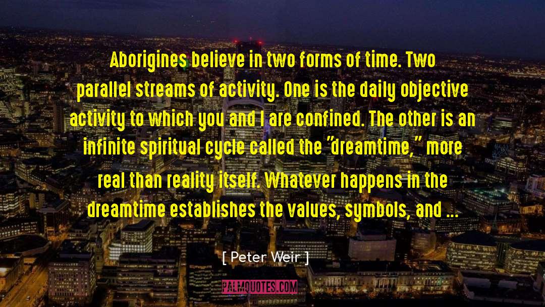 Peter Weir Quotes: Aborigines believe in two forms