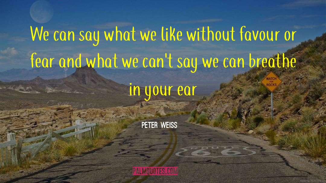 Peter Weiss Quotes: We can say what we