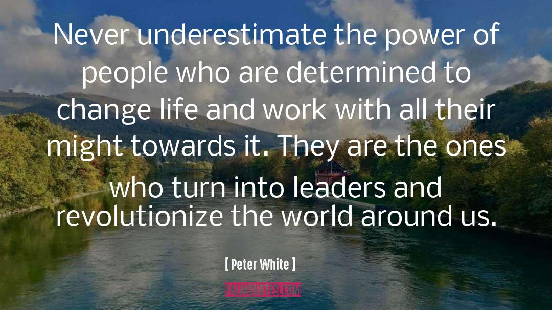 Peter White Quotes: Never underestimate the power of