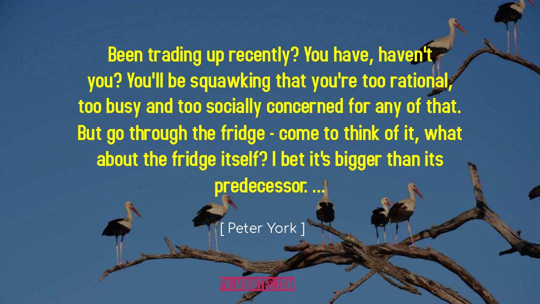 Peter York Quotes: Been trading up recently? You