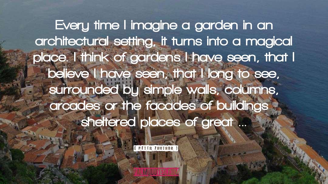 Peter Zumthor Quotes: Every time I imagine a