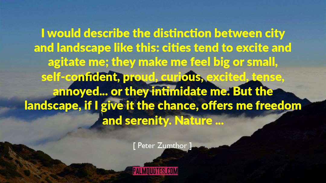 Peter Zumthor Quotes: I would describe the distinction