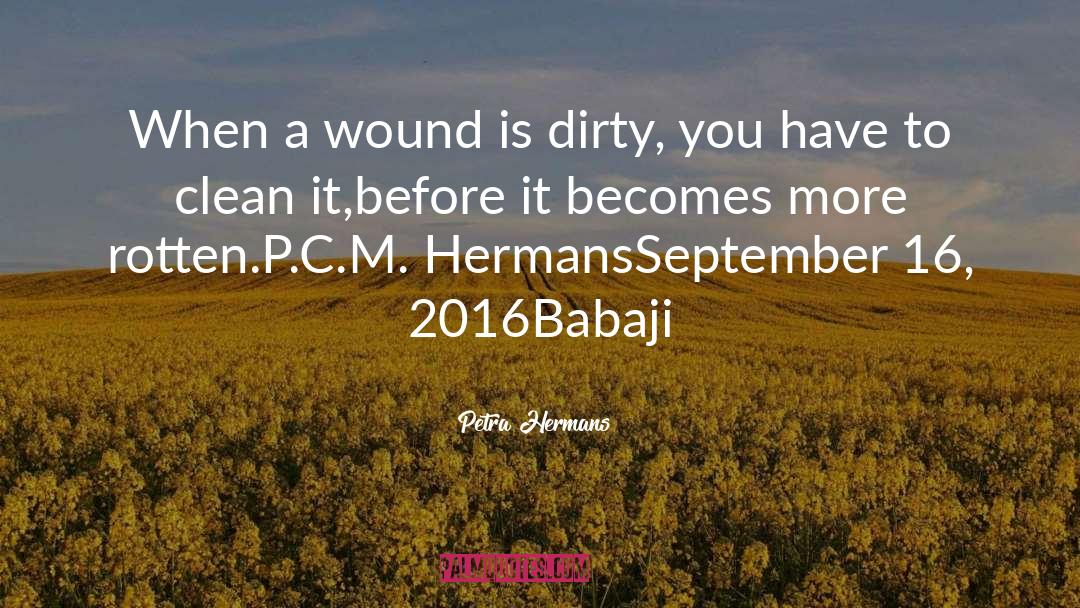 Petra Hermans Quotes: When a wound is dirty,