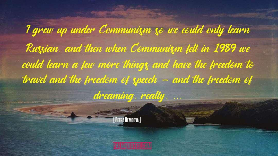Petra Nemcova Quotes: I grew up under Communism