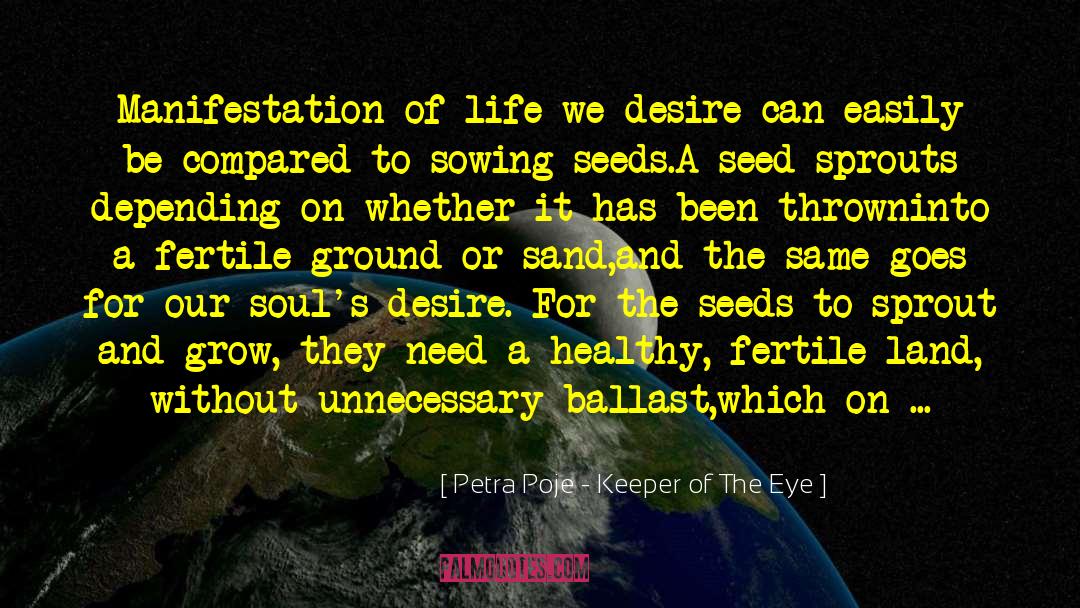 Petra Poje - Keeper Of The Eye Quotes: Manifestation of life we desire