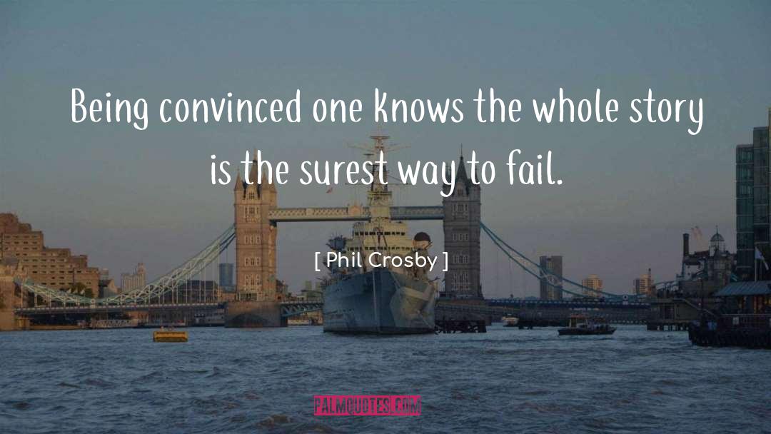 Phil Crosby Quotes: Being convinced one knows the