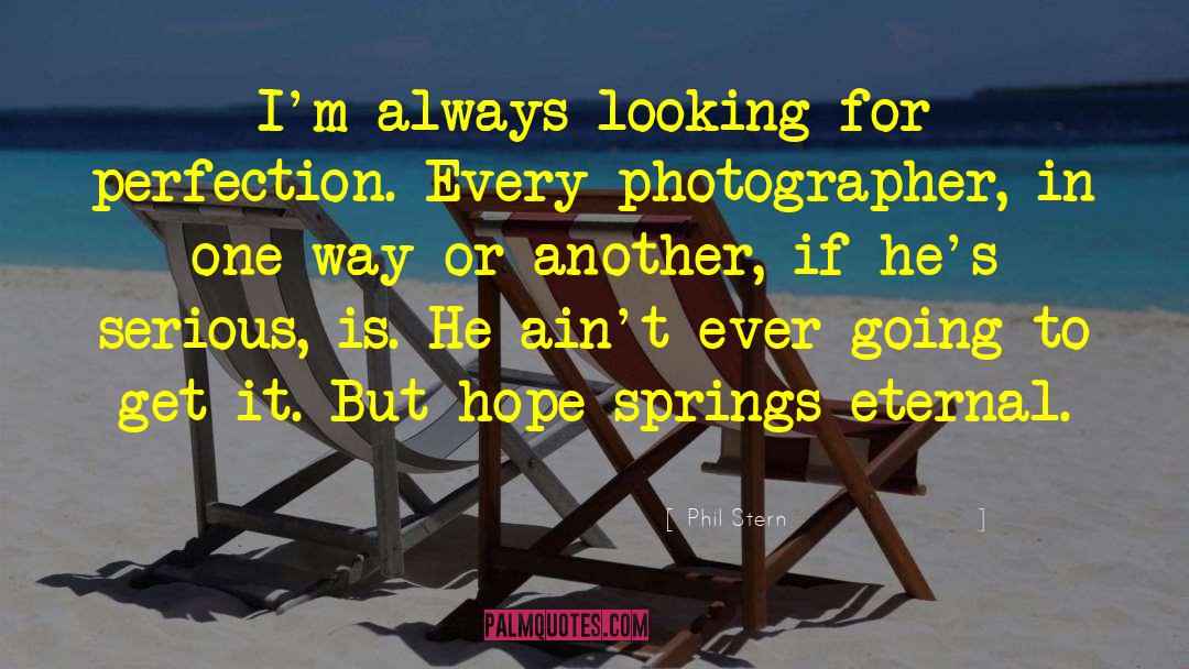 Phil Stern Quotes: I'm always looking for perfection.