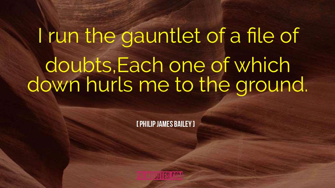 Philip James Bailey Quotes: I run the gauntlet of