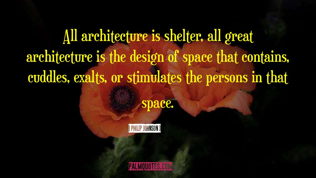 Philip Johnson Quotes: All architecture is shelter, all