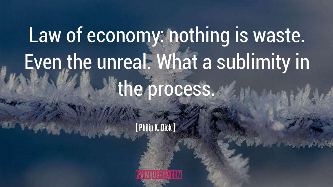 Philip K. Dick Quotes: Law of economy: nothing is