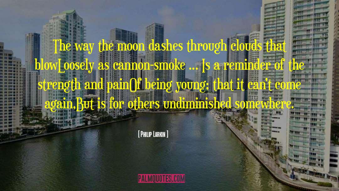 Philip Larkin Quotes: The way the moon dashes