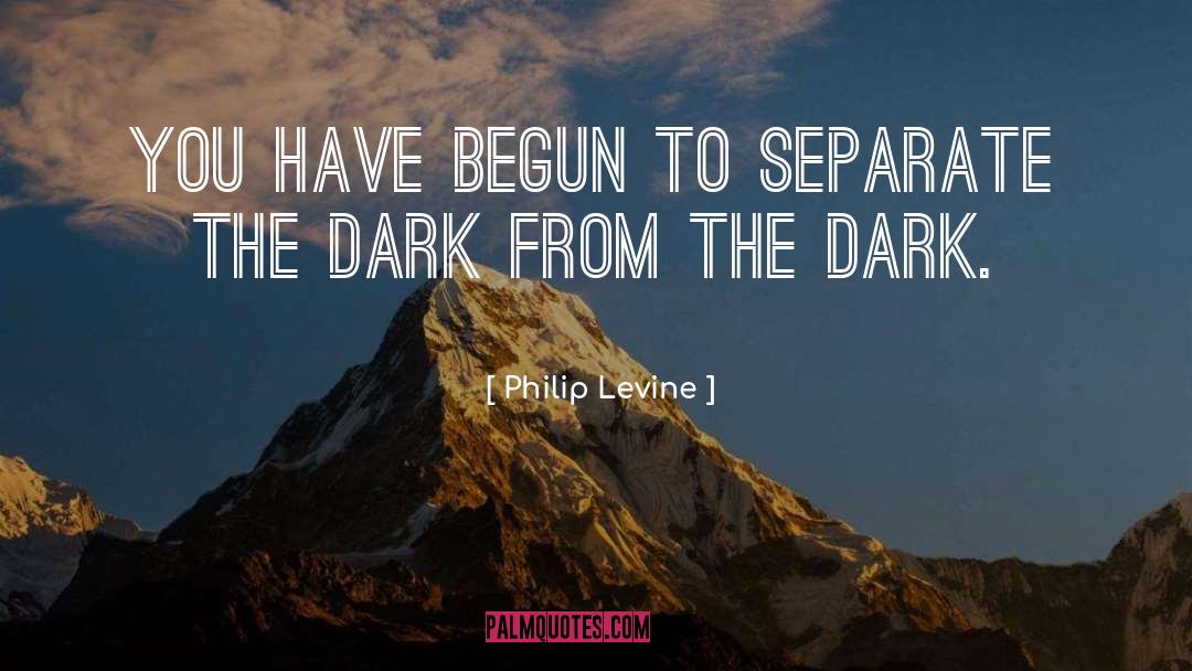 Philip Levine Quotes: You have begun to separate