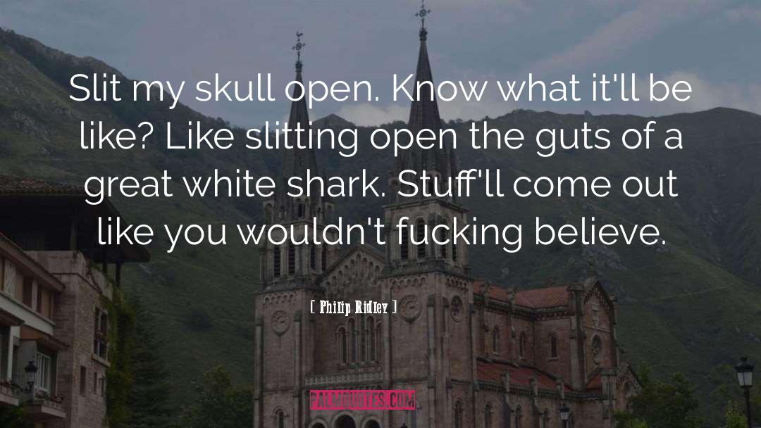 Philip Ridley Quotes: Slit my skull open. Know