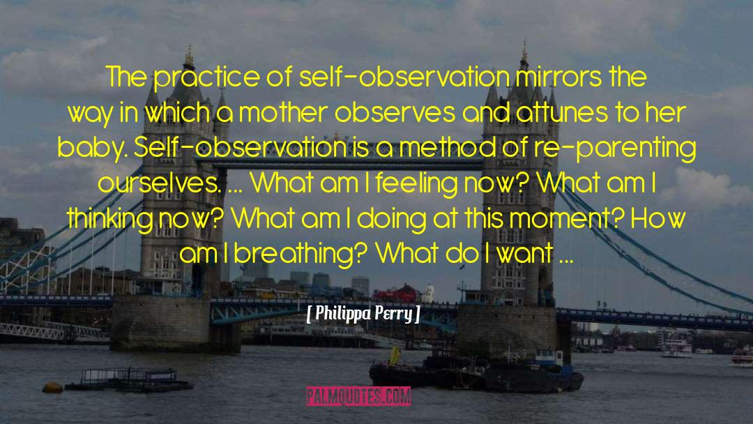 Philippa Perry Quotes: The practice of self-observation mirrors