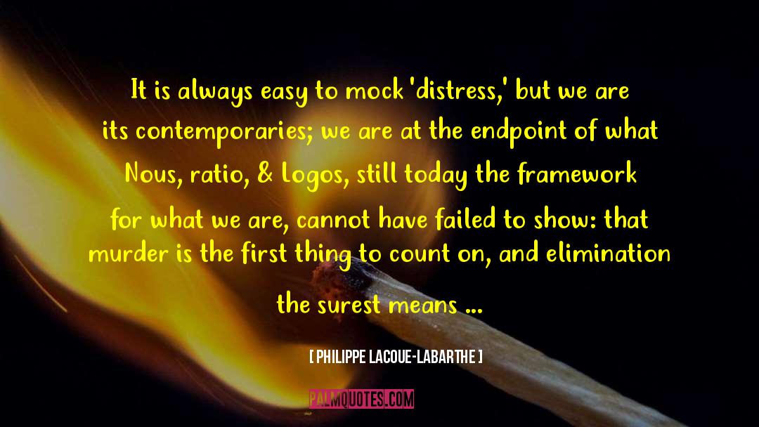 Philippe Lacoue-Labarthe Quotes: It is always easy to